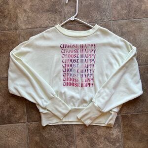 Sweatshirt with Pink 'Choose Happy' Print